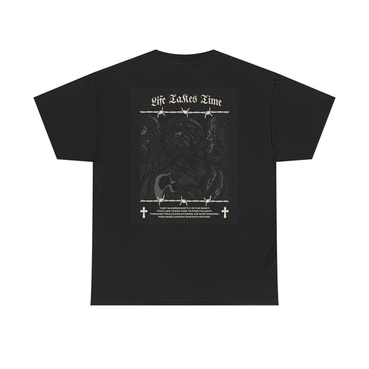 Life Takes Time  Heavy Cotton Tee – Casual Streetwear Angel Graphic Shirt