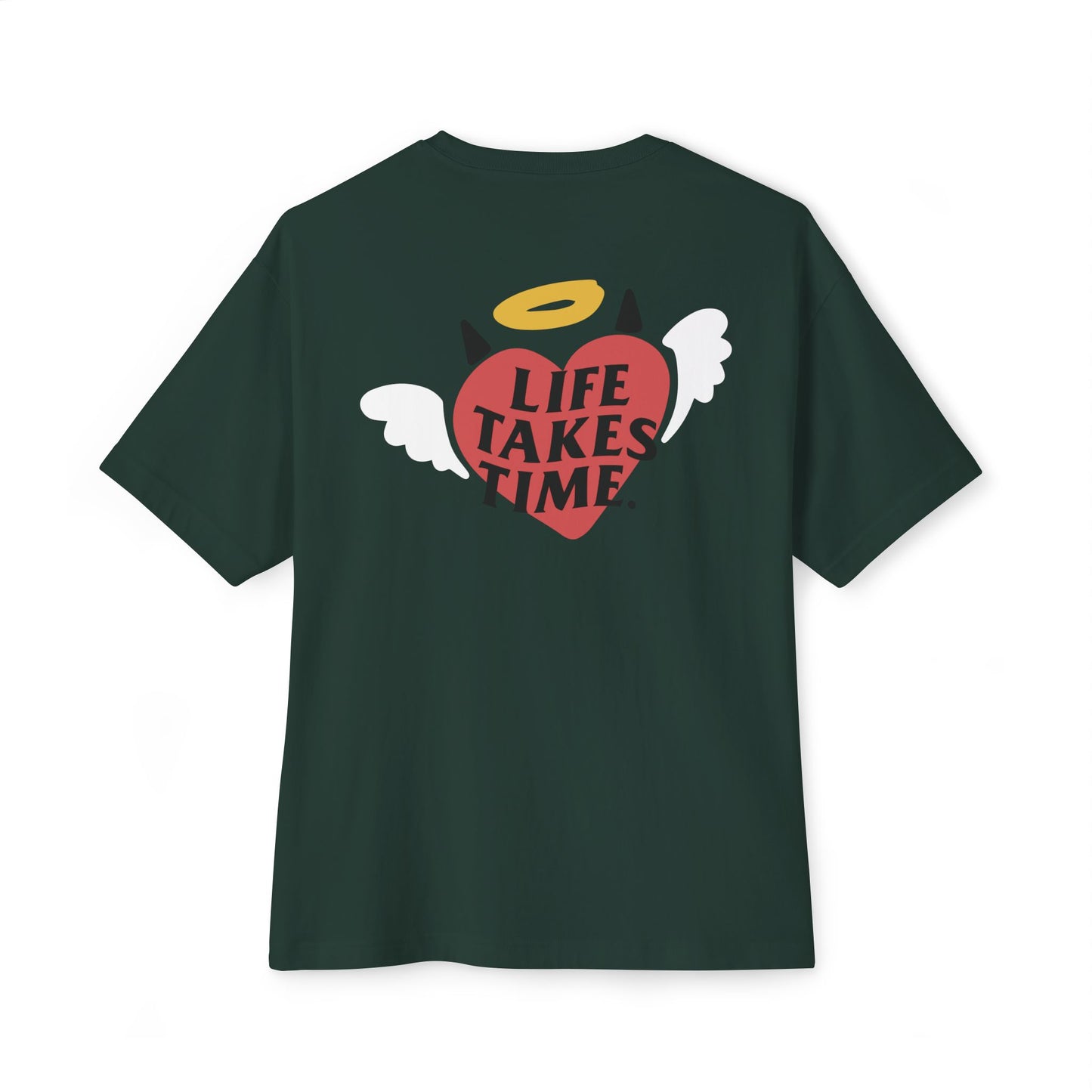 Life Takes Time Unisex Oversized Boxy Tee - Soft Pink Casual Tee for Everyday Vibes