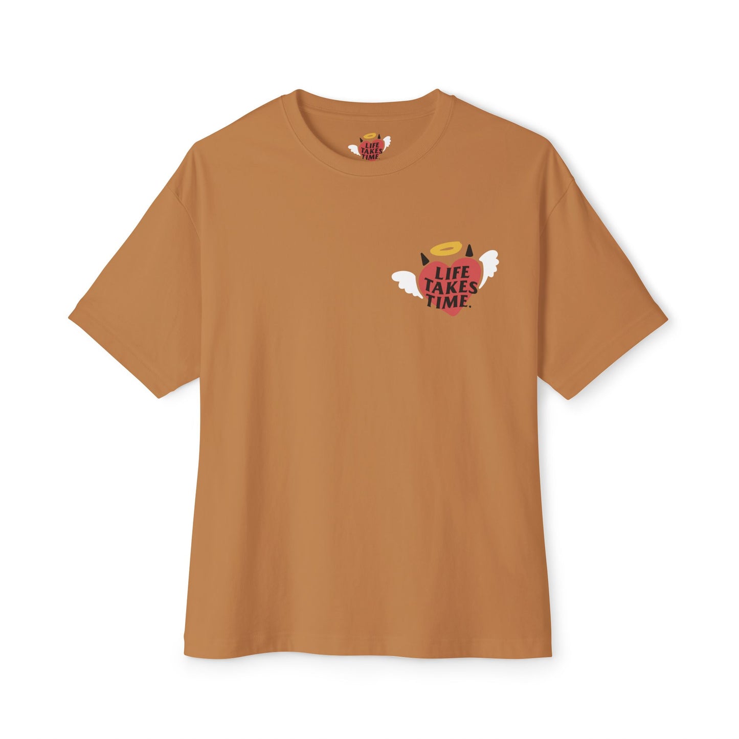 Life Takes Time Unisex Oversized Boxy Tee - Soft Pink Casual Tee for Everyday Vibes