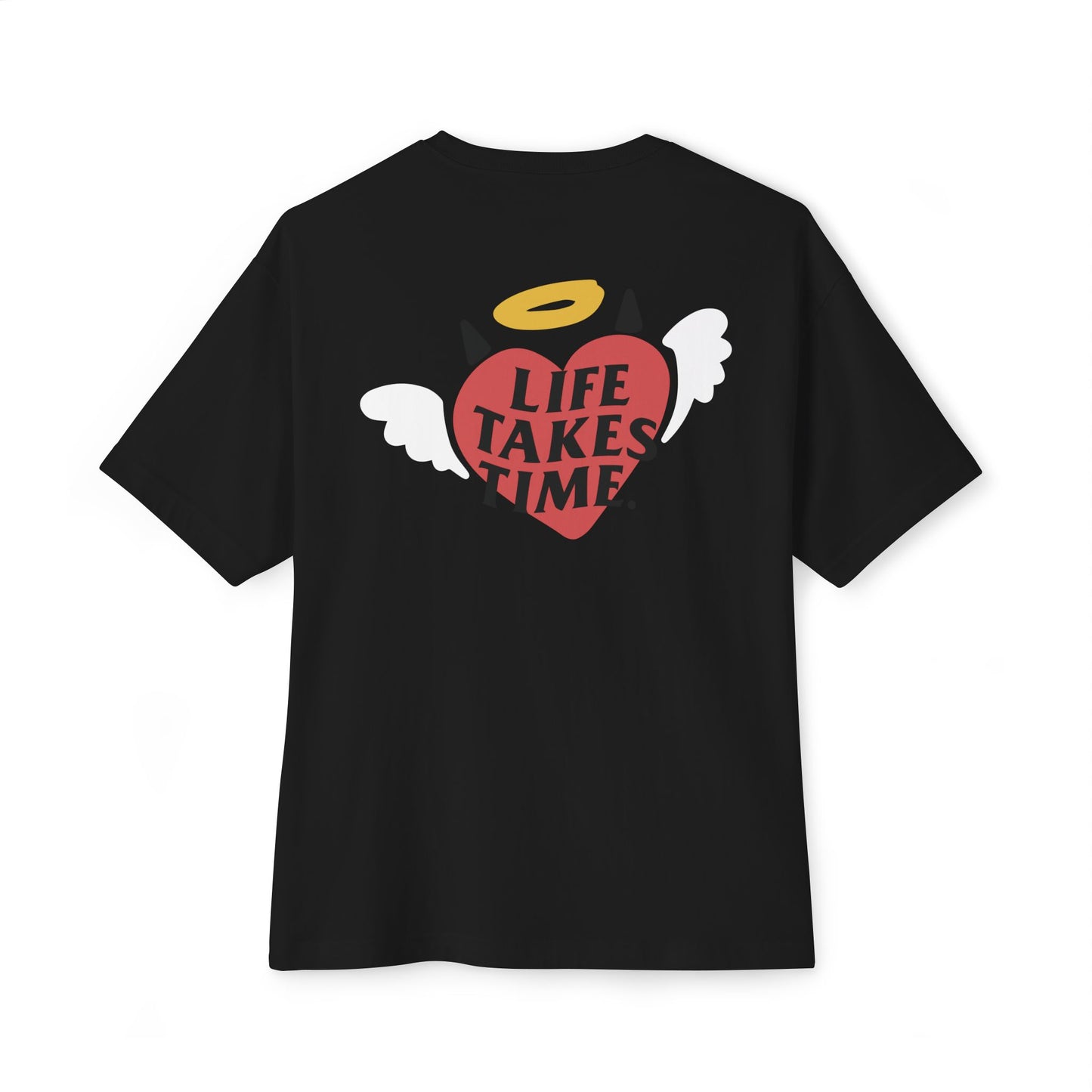 Life Takes Time Unisex Oversized Boxy Tee - Soft Pink Casual Tee for Everyday Vibes